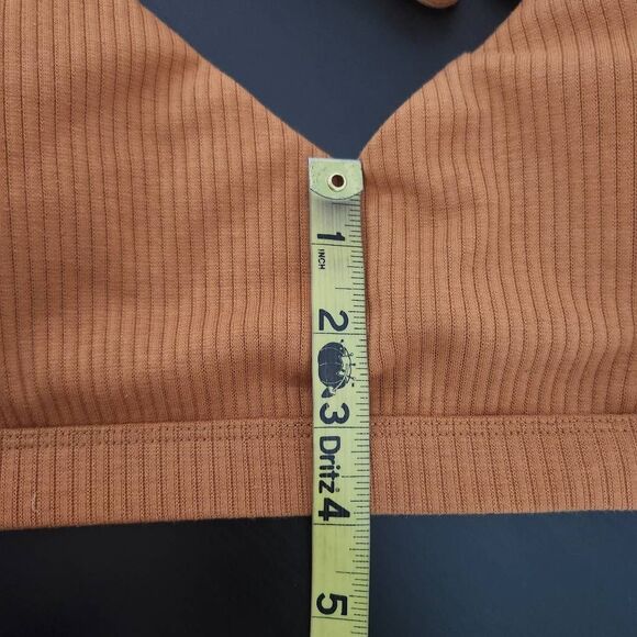 Terea by Andrea Pitter Terra Cotta Ribbed  Knit Tie-Back Bralette NWT Size XL - Picture 9 of 9